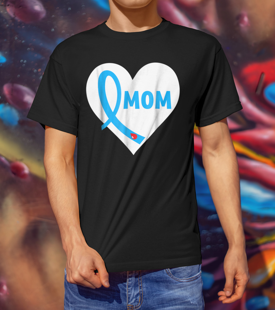 Proud Mom Mama Mother Of A Type 1 2 Diabetes Diabetic Heart T-Shirt