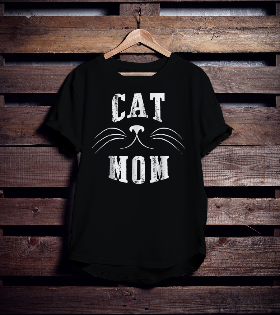 SpiritForged Apparel Cat Mom Whiskers T-Shirt