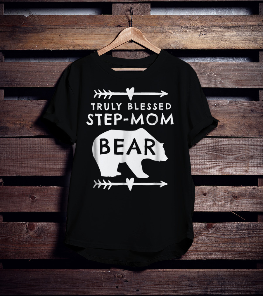 Truly Blessed Step-Mom Bear Silhouette With Arrow Accents T-Shirt