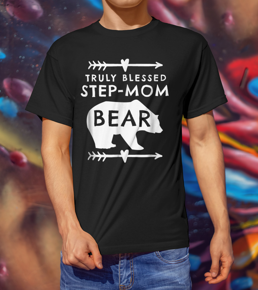 Truly Blessed Step-Mom Bear Silhouette With Arrow Accents T-Shirt