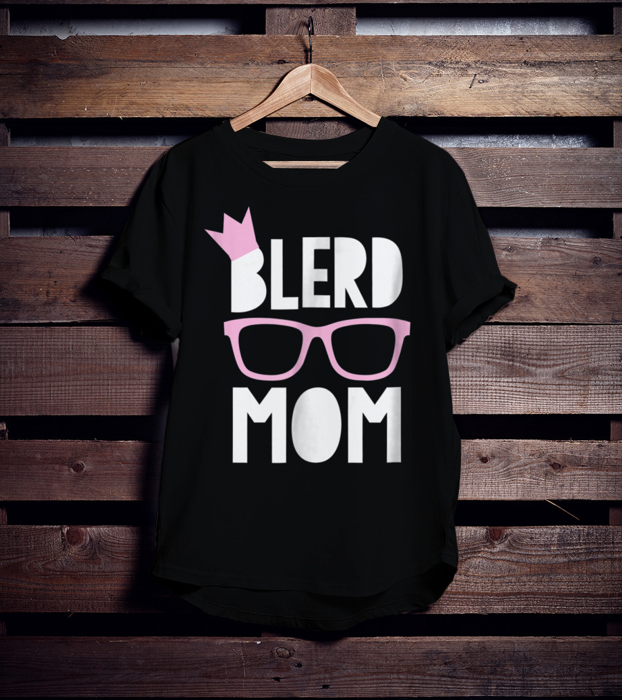 Blerd Mom Geeky Glasses Black Nerd Mom Crown T-Shirt