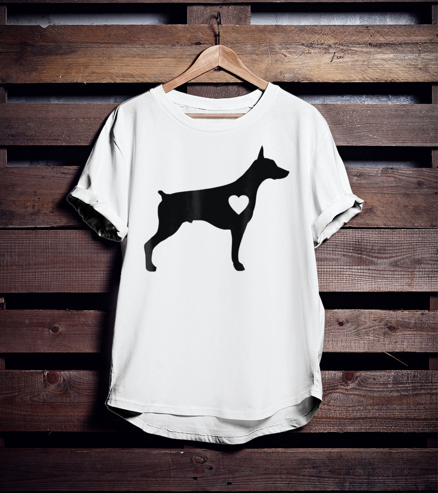 Doberman Heart Love Silhouette Dog Mom90 T-Shirt