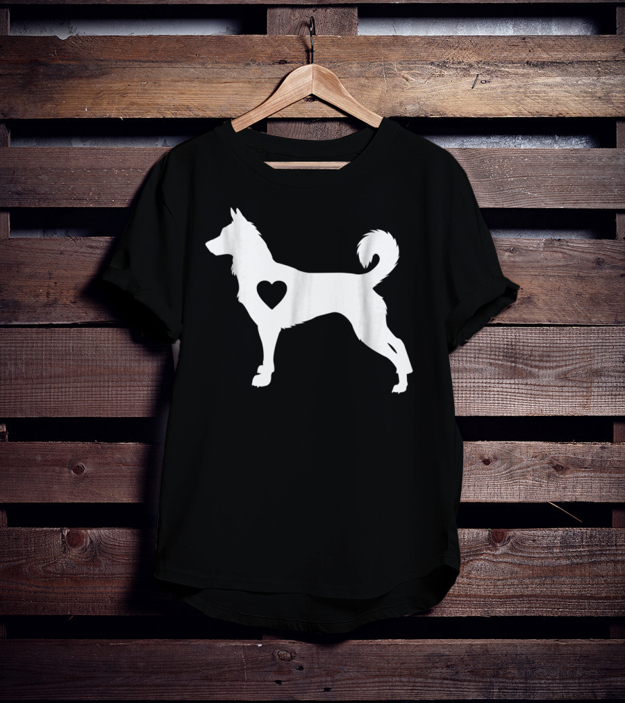 Canaan Dog Love Heart Silhouette Dog Mom Idea T-Shirt