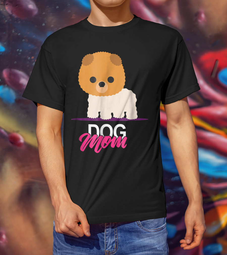 DOG MOM Funny Dog Lover Cute Pomeranian Art S97 T-Shirt
