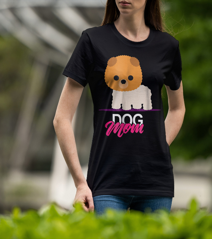 DOG MOM Funny Dog Lover Cute Pomeranian Art S97 T-Shirt