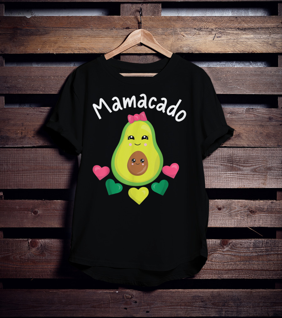Mamacado Cute Avocado Lover Vegan Vegetarian Heart T-Shirt