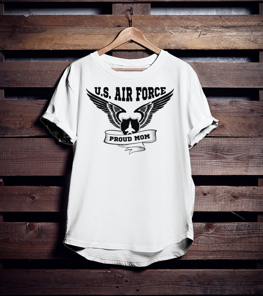 U.S. Air Force Proud Mom Winged Emblem T-Shirt