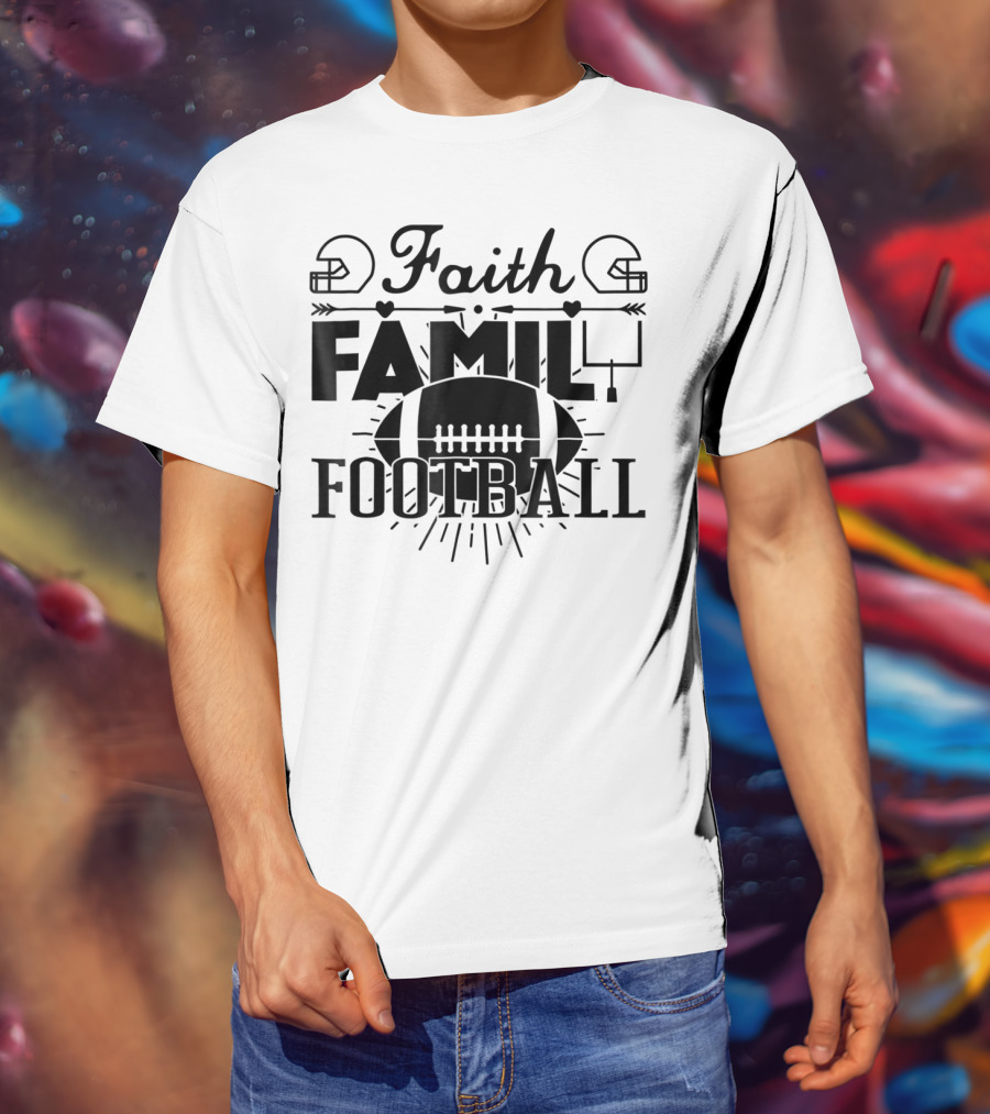 Faith Family Football Mom78 T-Shirt