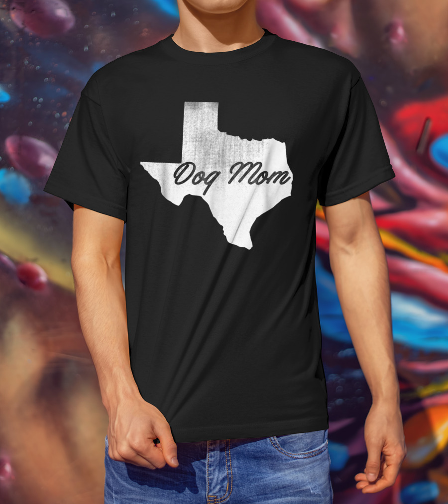Texas State Dog Mom TX Lover Distressed Map T-Shirt