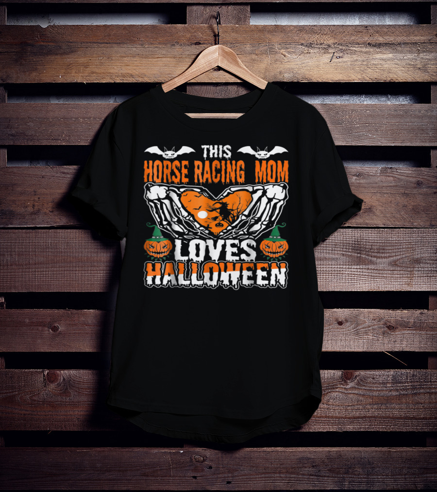 This Horse Racing Mom Loves Halloween T-Shirt