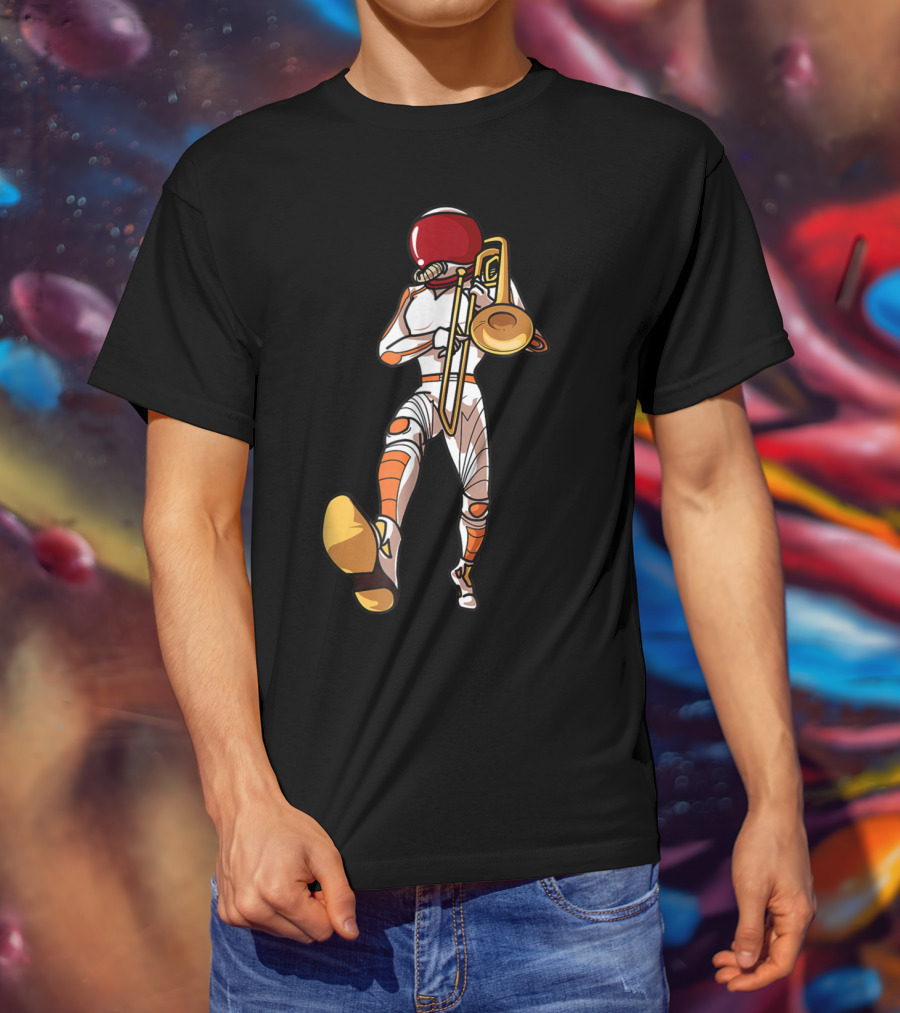 Trombone Mom Space Marching Band High School Mother T-Shirt