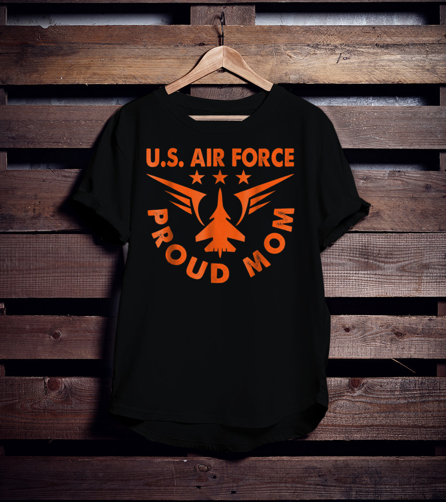 U.S. Air Force Proud Mom Jet And Stars T-Shirt