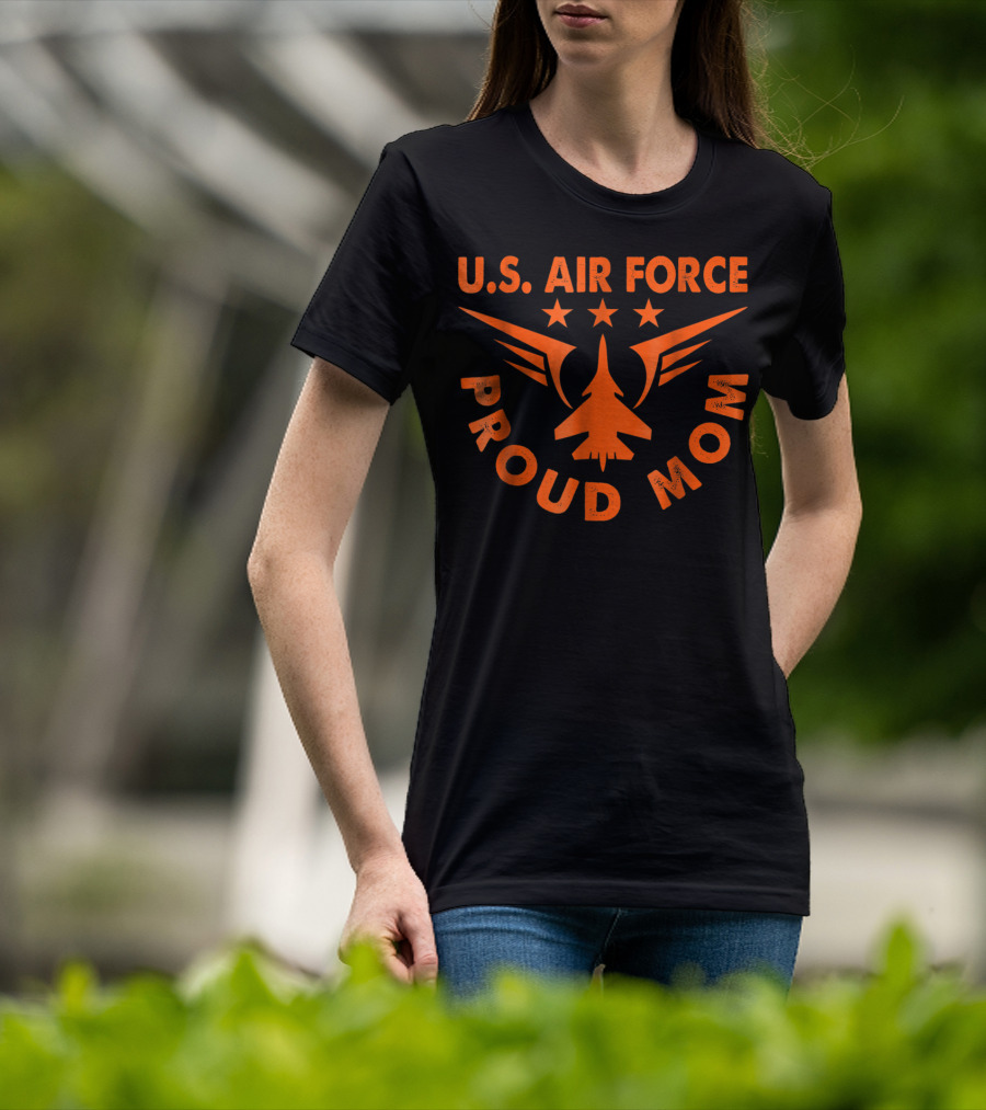U.S. Air Force Proud Mom Jet And Stars T-Shirt