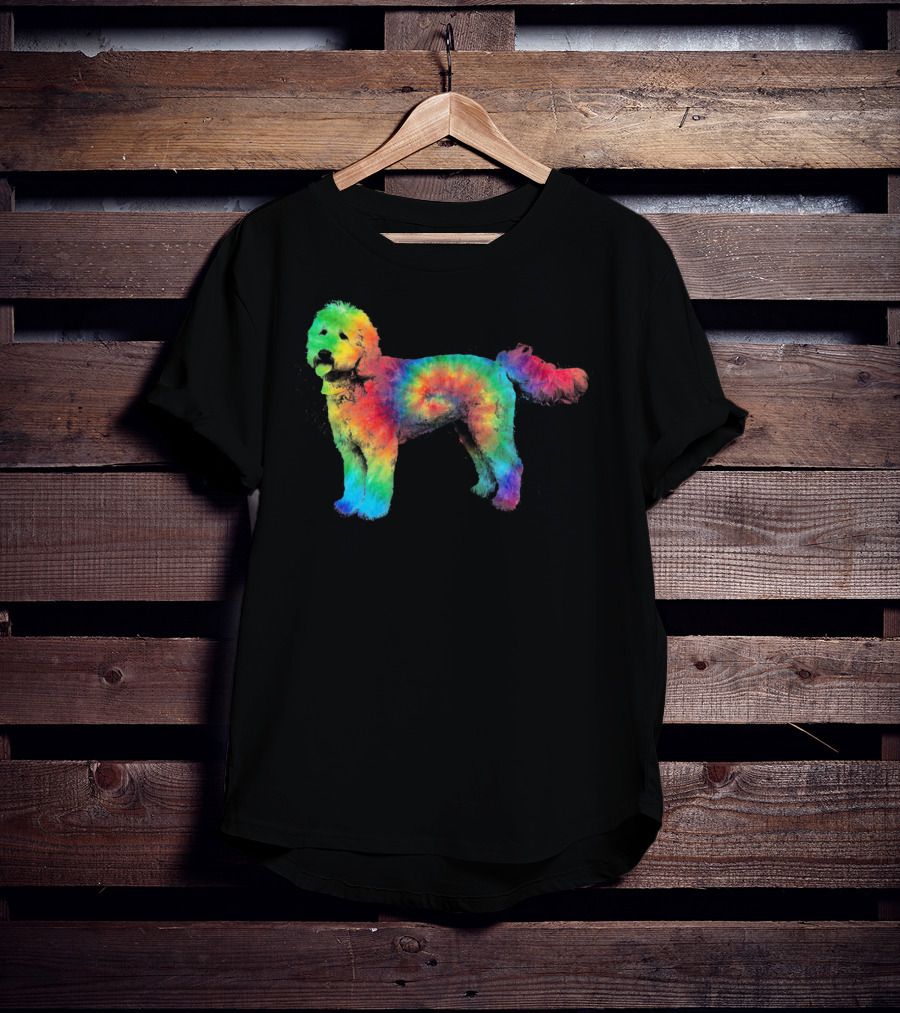 Doodle Tie Dye Rainbow Golden Labradoodle T-Shirt