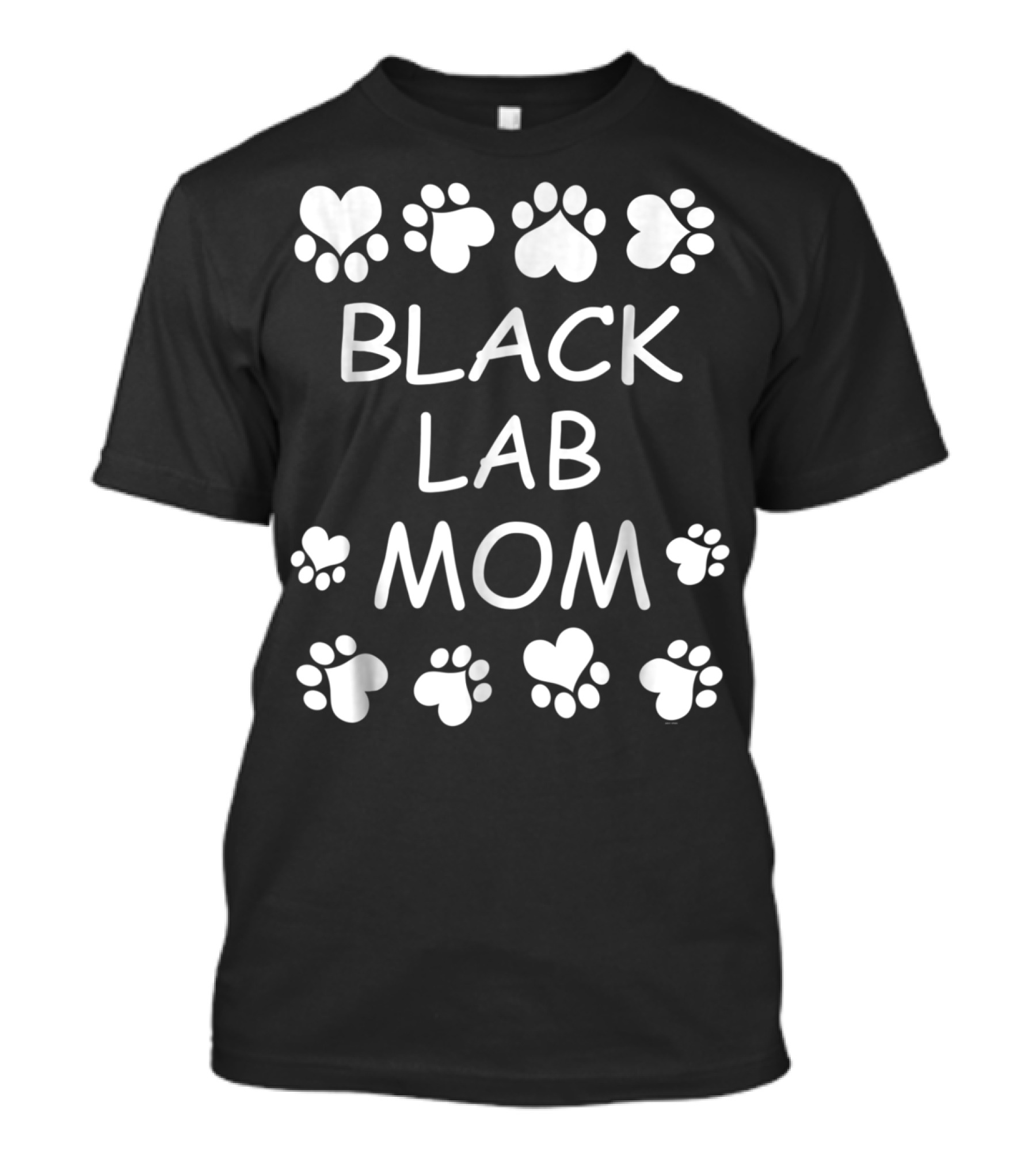 Black Lab Mom Paw And Heart Design For Christmas Birthday T-Shirt