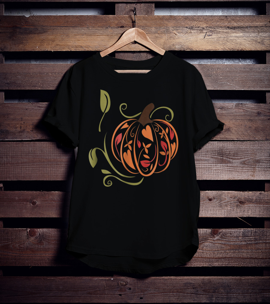 Autumn Pumpkin Fancy Elegant Teacher Mom Wife65 Fall T-Shirt