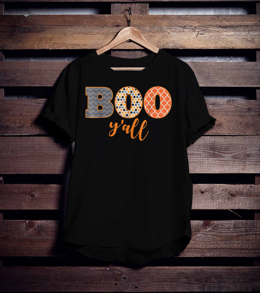 BOO Y'all Halloween Perfect Dad Teach51 Chevron Polka Dots T-Shirt