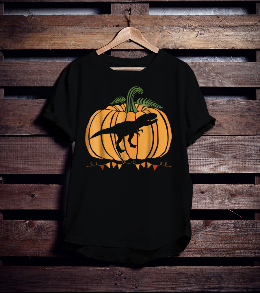 Dinosaur Inside Pumpkin Halloween Dad Mom63 T-Shirt