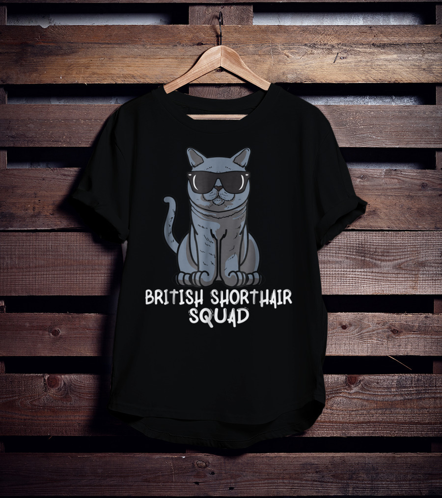 British Shorthair Squad Cat Mom Squad Cool Cat With Sunglasses T-Shirt