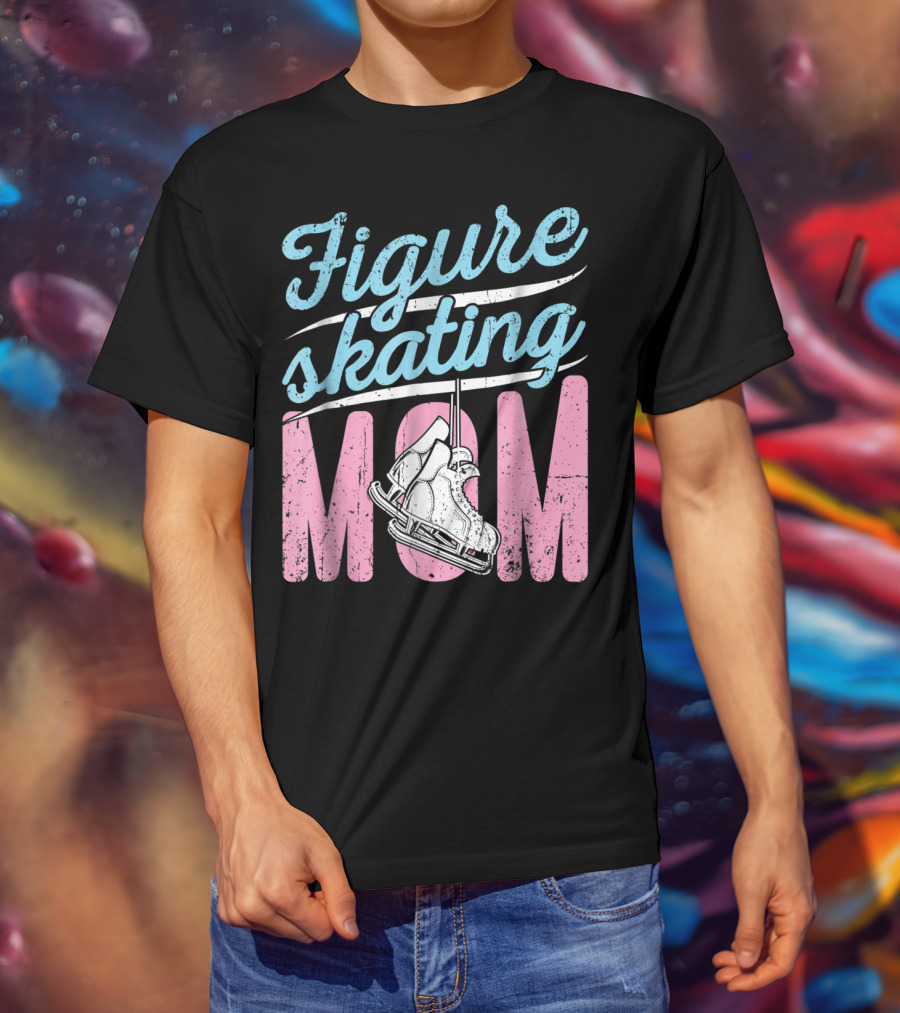 Figure Skating Mom With Ice Skates T-Shirt