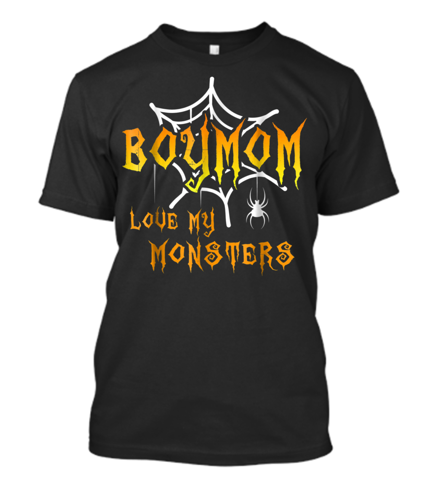 BOY MOM Love My Monsters With Spider Web And Spider T-Shirt