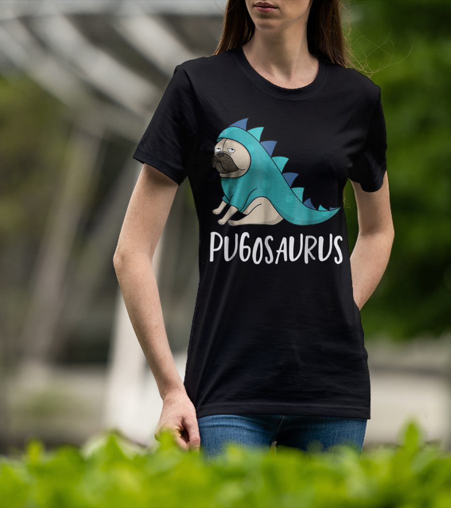 Pugosaurus Funny Pug Dog Mom Dino Dinosaur Puppy Lover T-Shirt