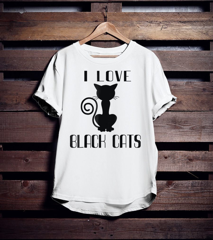 I Love Black Cats Cat Mom Witch T-Shirt