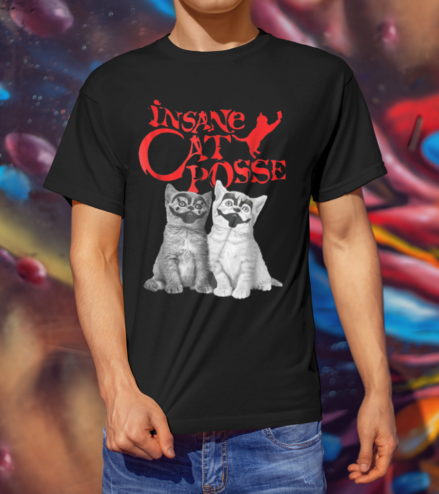 Insane Cat Posse Halloween Funny Clowns Mom Lover T-Shirt
