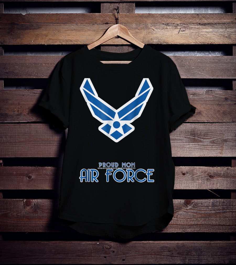 Proud Air Force Mom Blue Emblem T-Shirt