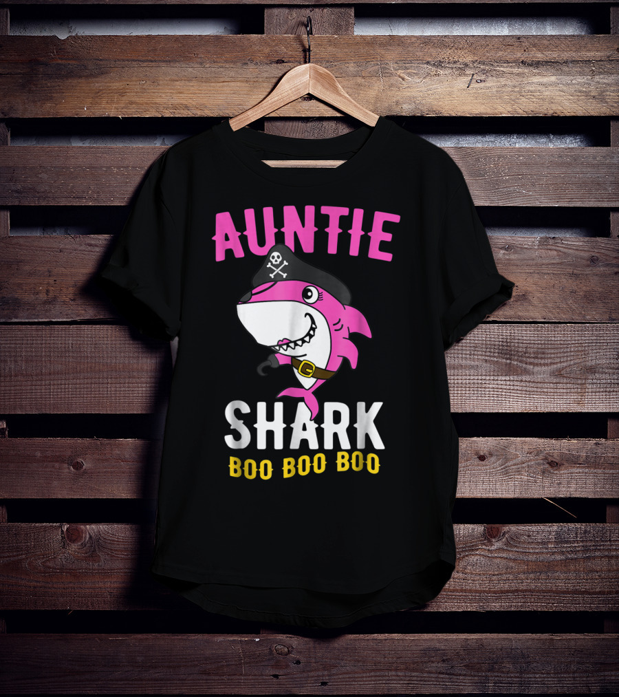 Auntie Pirate Shark Boo Boo Boo T-Shirt