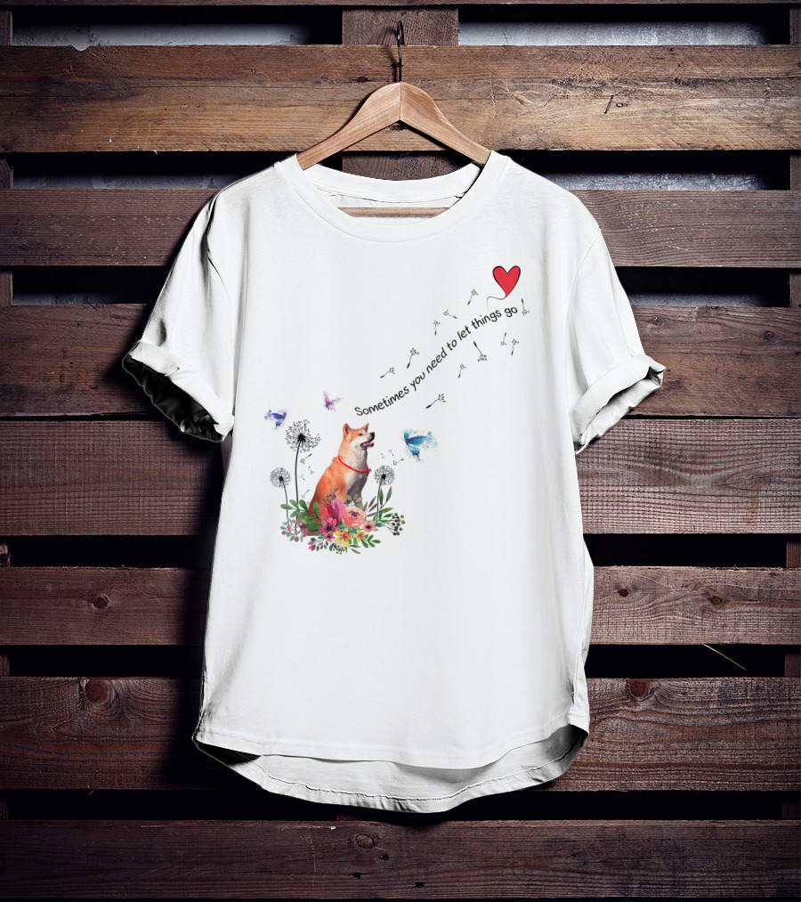 Akita Dog Kids Friend76 Sometimes You Need To Let Things Go T-Shirt
