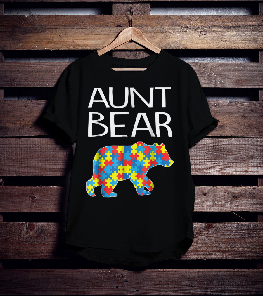 Aunt Bear Autism Puzzle T-Shirt