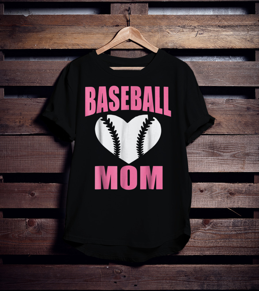 Baseball Mom Heart Baseball T-Shirt
