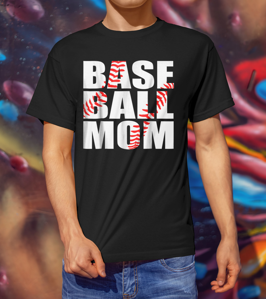 Baseball Mom Baseball Stitch T-Shirt