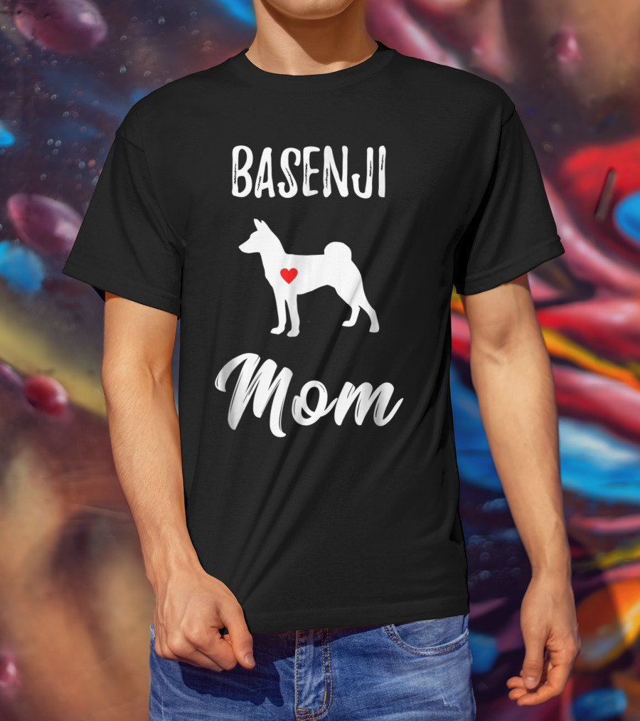 Basenji Mom Basenji Dog Heart T-Shirt
