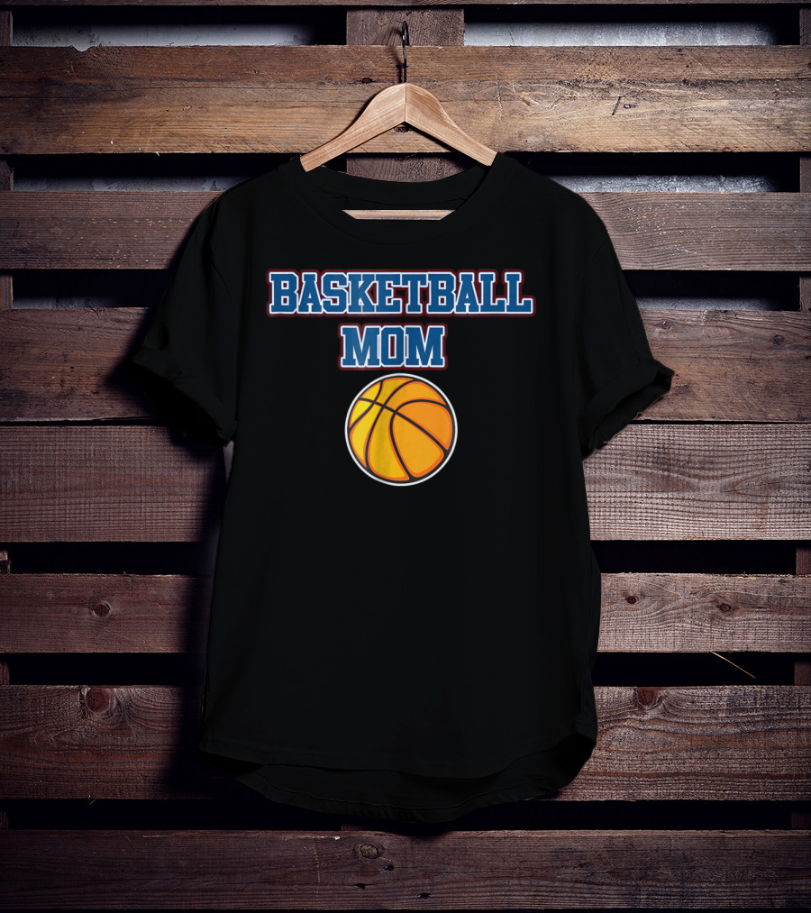 Basketball Mom Cute Cheer Vintage Mother Fan Basketball T-Shirt