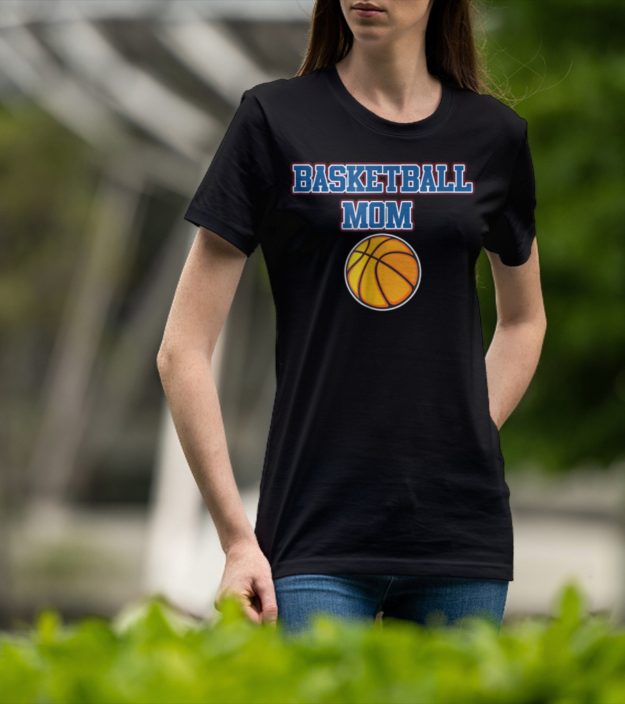 Basketball Mom Cute Cheer Vintage Mother Fan Basketball T-Shirt