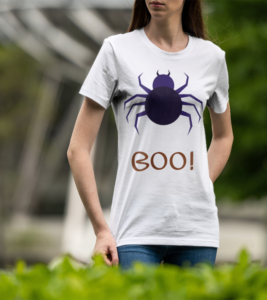 BOO Halloween Spider Design For Mom Sister Boyfriend Girl T-Shirt