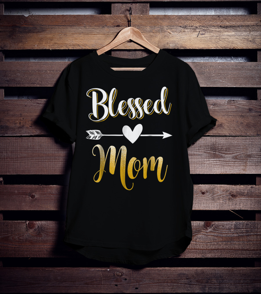 Blessed Mom Heart Arrow T-Shirt