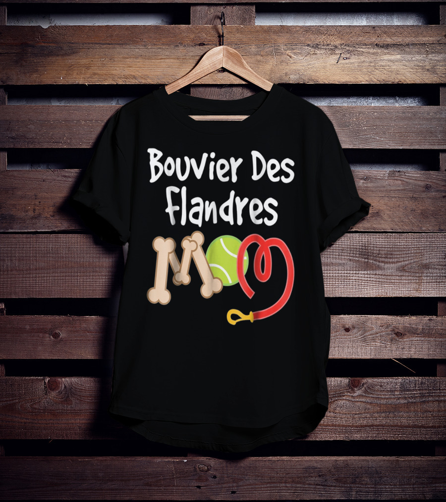 Bouvier Des Flandres Mom Bone Tennis Ball Leash T-Shirt