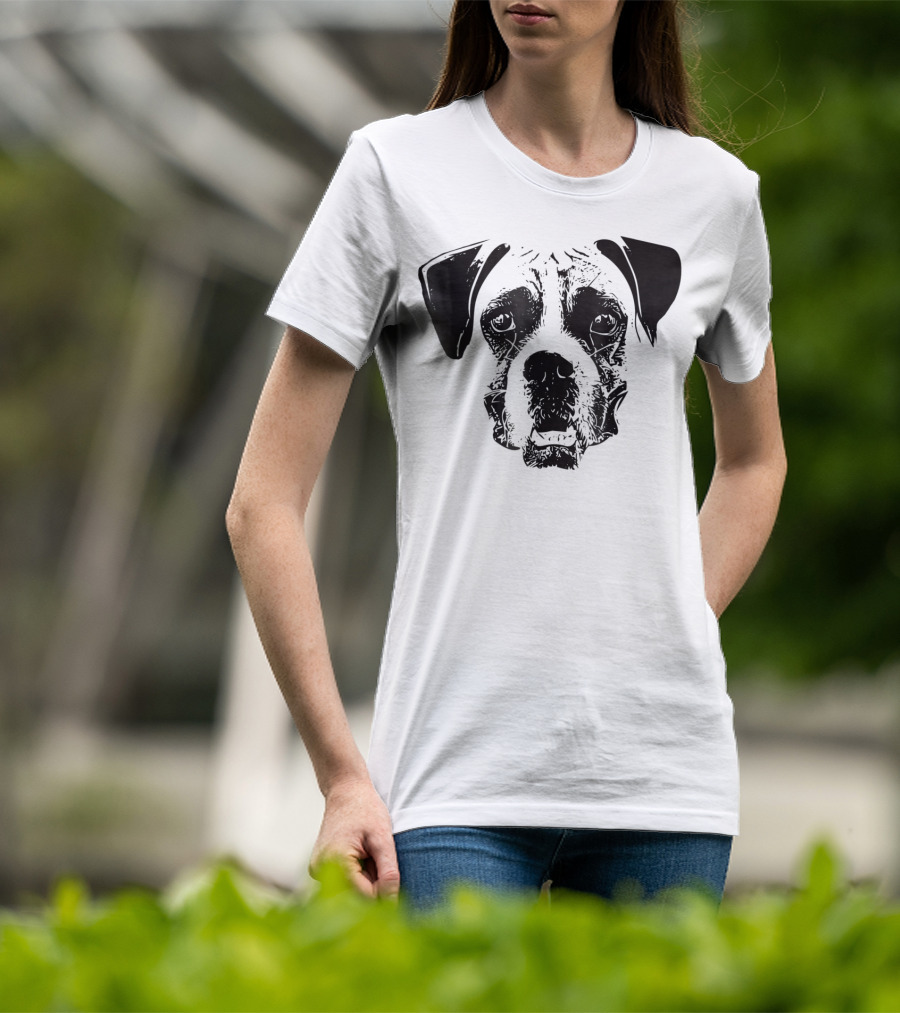 Boxer Dog Face Dog Mom Or Dad Boxer Dog Face T-Shirt