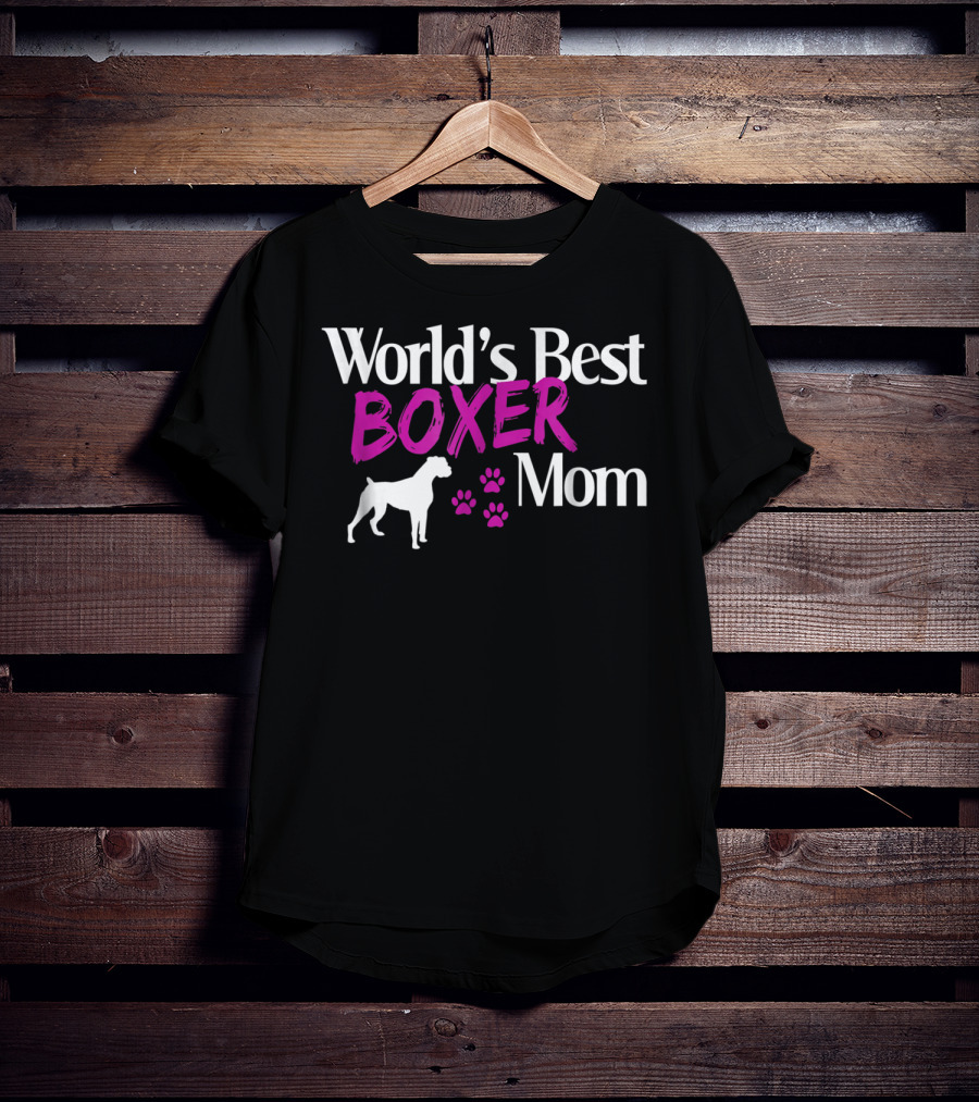 World's Best Boxer Mom With Paw Prints T-Shirt