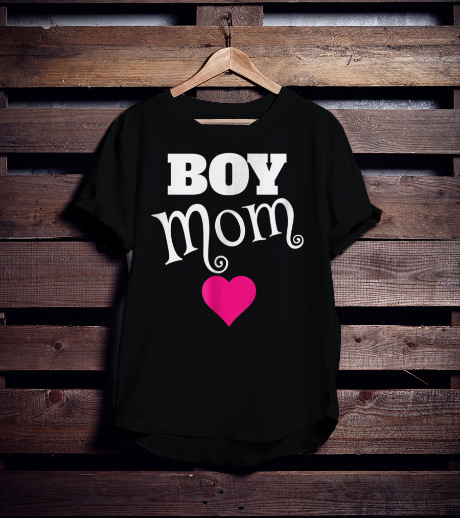 Boy Mom Heart Love My Boys Mother T-Shirt