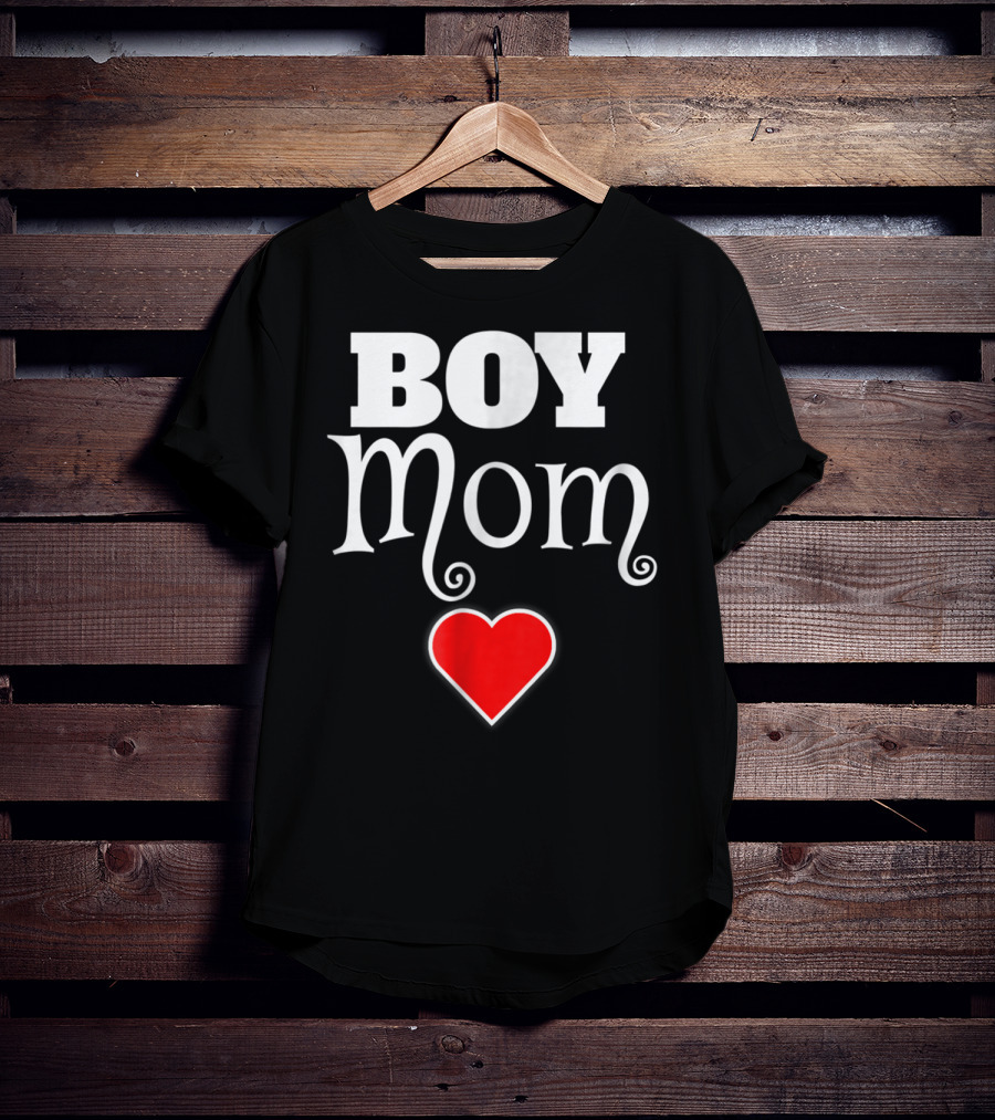 Boy Mom Heart Love My Boys Mother Of Boys T-Shirt