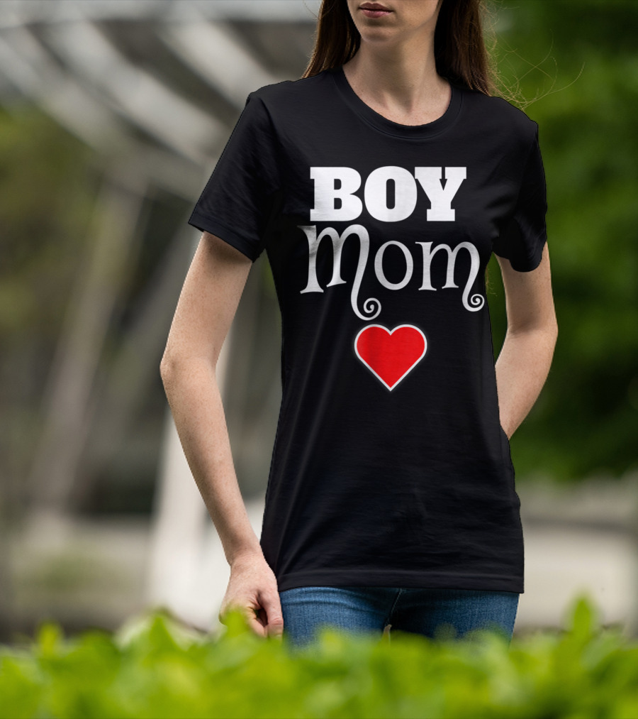 Boy Mom Heart Love My Boys Mother Of Boys T-Shirt