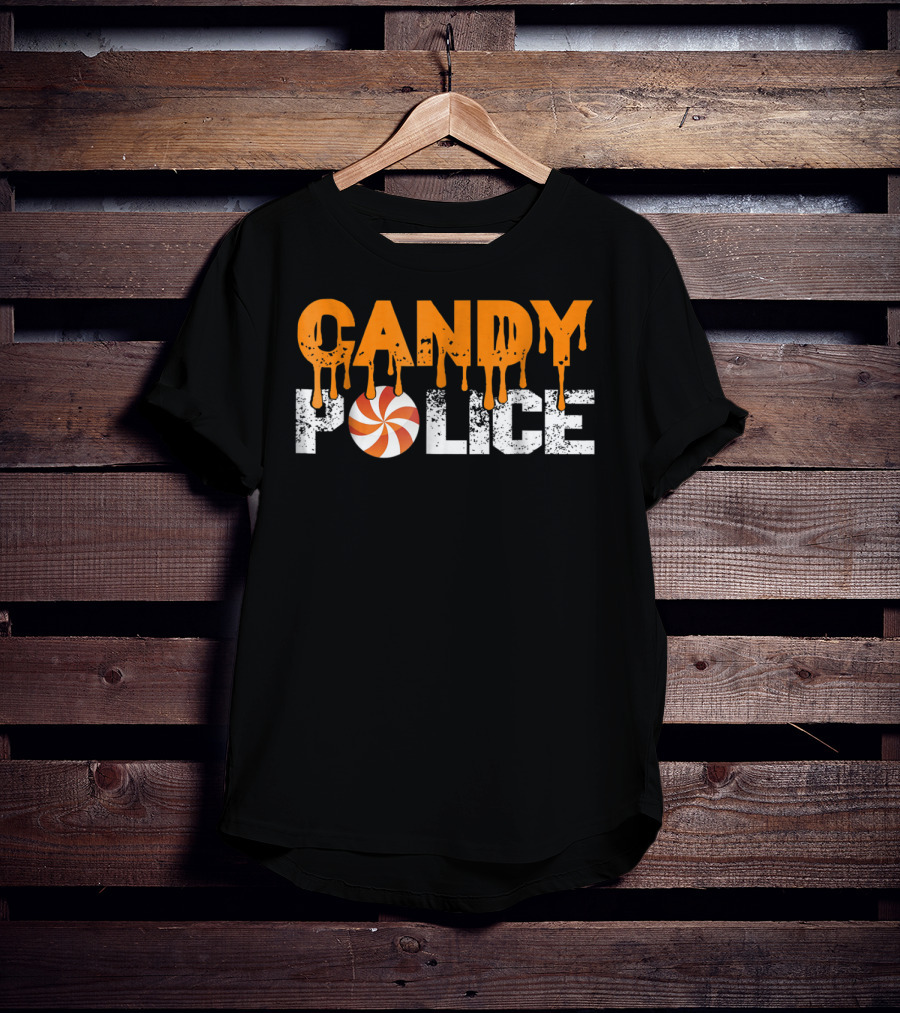 Candy Police Funny Mom Or Dad Halloween Candy Inspector T-Shirt