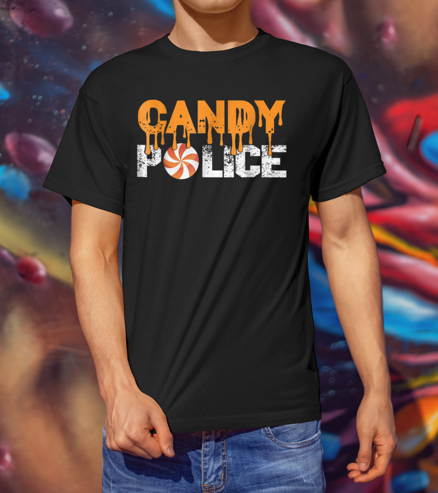 Candy Police Funny Mom Or Dad Halloween Candy Inspector T-Shirt