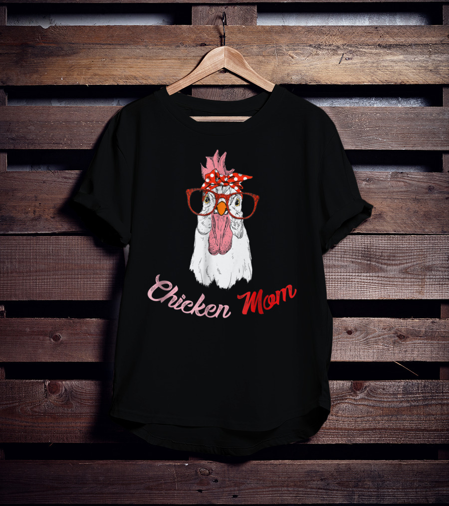 Chicken Mom Funny Turkey Humor Idea34 Chicken Mom Glasses Bandana T-Shirt
