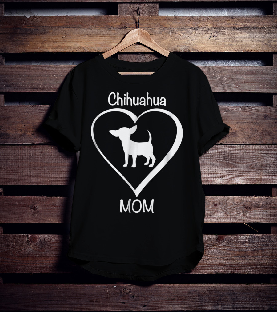 Chihuahua Mom Heart Silhouette Love T-Shirt