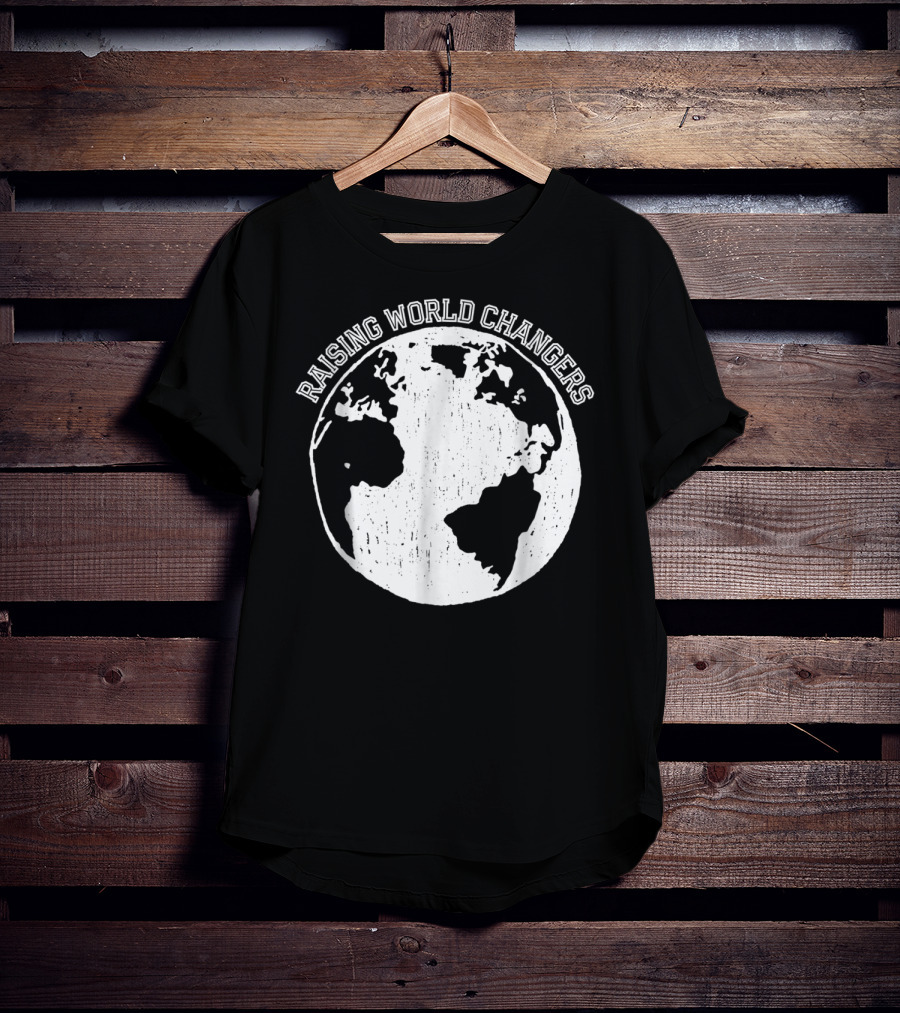 Raising World Changers Christian Mom World Map T-Shirt